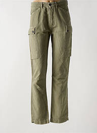 Pantalon drept talie cu cleme talie înaltă verde FREEMAN T.PORTER femeie