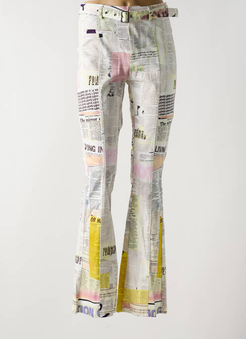 Pantalon evazat alb DESIGUAL femeie