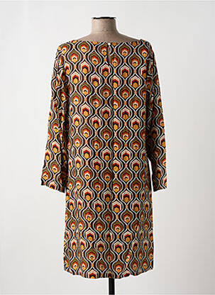 Rochie midi croială fluidă mâneci lungi maro FREEMAN T.PORTER femeie