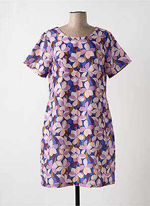 Rochie midi imprimeu floral mâneci scurte violet MOLLY BRACKEN femeie