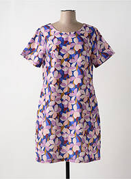 Rochie midi imprimeu floral mâneci scurte violet MOLLY BRACKEN femme
