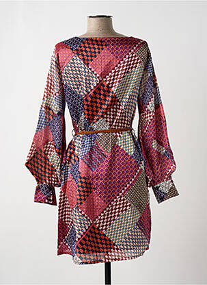 Rochie scurtă croială fluidă mâneci lungi violet MOLLY BRACKEN femeie