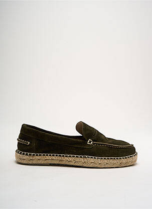 Espadrile nubuc vârf rotund verde NATURAL WORLD bărbat