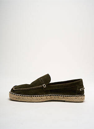 Espadrile nubuc vârf rotund verde NATURAL WORLD bărbat