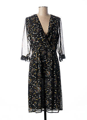 Rochie midi mâneci 3/4 mâneci 3/4 negru SEE U SOON femeie