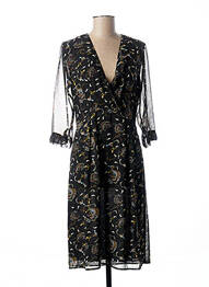 Rochie midi mâneci 3/4 mâneci 3/4 negru SEE U SOON femeie