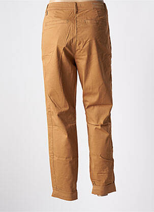 Pantalon chino închidere cu fermoar sub clapetă cu cârlig mărime normală maro SUMMUM femeie
