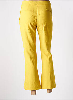 Pantalon 7/8 închidere cu fermoar sub clapetă cu cârlig galben MALIPARMI femeie