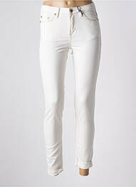 Pantalon 7/8 închidere cu fermoar sub clapetă cu nasturi alb BLUE DAZE femme