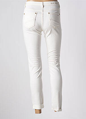 Pantalon 7/8 închidere cu fermoar sub clapetă cu nasturi alb BLUE DAZE femeie