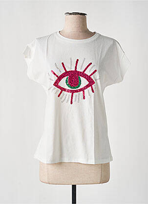 Tricou imprimeu fantezie mâneci scurte roz NINETTE femeie