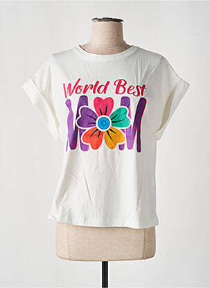 Tricou imprimeu fantezie mâneci scurte alb NINETTE femeie
