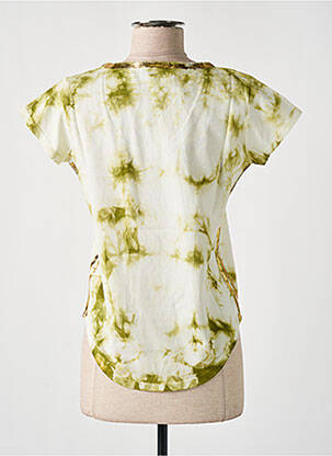 Tricou guler în v mâneci scurte verde IMPREVU femeie