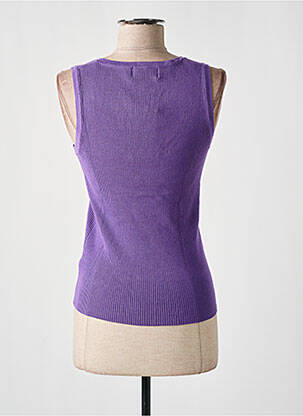 Pulover croială cambrată fără mâneci violet FEELHOO femeie