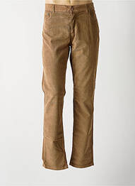 Pantalon slim închidere cu fermoar sub clapetă cu nasturi maro MCLASSICS homme