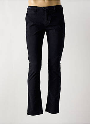 Pantalon chino țesătură poplin mărime normală negru TELERIA ZED bărbat