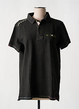 Polo broderie mâneci scurte gri BY CHARLIE B femeie