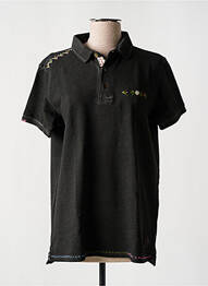Polo broderie mâneci scurte gri BY CHARLIE B femme
