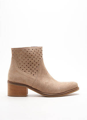 Botine/ghete toc mic toc de 4 la 6 cm bej MYMA femeie