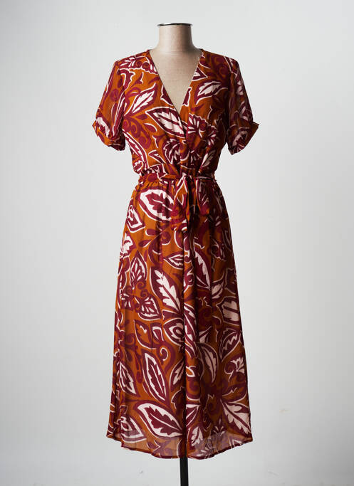 Rochie midi maro LA FEE MARABOUTEE femeie