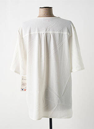 Tricou guler în v mâneci scurte alb WEEK END A PARIS femeie