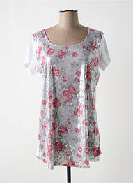Tricou croială cambrată mâneci scurte alb ZAS-K femme