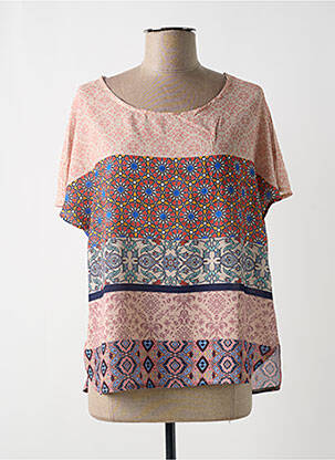 Tricou bej TRES BOUTONS femeie