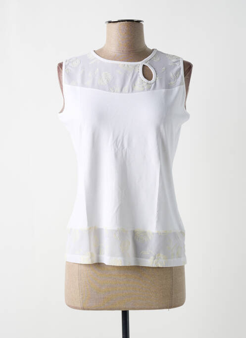 Top croială cambrată fără mâneci alb GRIFFON femme