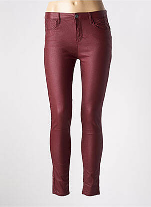 Pantalon slim țesătură acoperită mărime normală roșu CONFIDENCE CACHEMIRE femeie