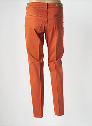 Pantalon slim țesătură poplin mărime normală portocalie HAPPY femeie