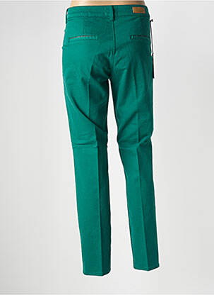 Pantalon chino țesătură poplin mărime normală verde închis HAPPY femeie