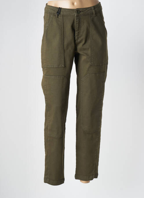 Blugi cu croială slim elasticitate talie înaltă verde HAPPY femme