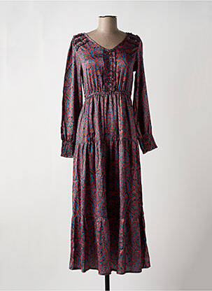 Rochie lungă mâneci lungi mâneci lungi portocalie COLINE femeie