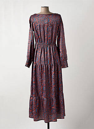 Rochie lungă mâneci lungi mâneci lungi portocalie COLINE femeie