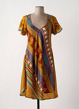 Rochie midi galben COULEURS DU MONDE femeie