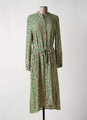 Rochie lungă mâneci lungi mâneci lungi verde ICHI femeie