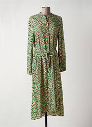 Rochie lungă mâneci lungi mâneci lungi verde ICHI femeie