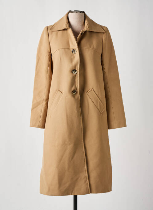 Palton lung croială dreaptă fără glugă bej LITTLE SISTER'S femme