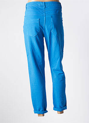 Pantalon slim țesătură poplin mărime normală albastru C'MELODIE femeie