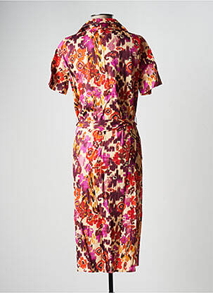 Rochie midi imprimeu fantezie mâneci scurte portocalie LA FEE MARABOUTEE femeie
