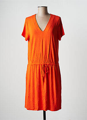 Rochie midi mâneci scurte mâneci scurte portocalie LA FEE MARABOUTEE femeie