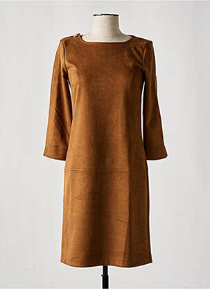 Rochie scurtă mâneci 3/4 mâneci 3/4 maro NINATI femeie