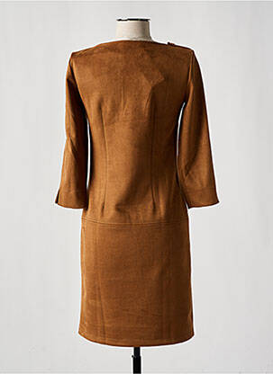 Rochie scurtă mâneci 3/4 mâneci 3/4 maro NINATI femeie