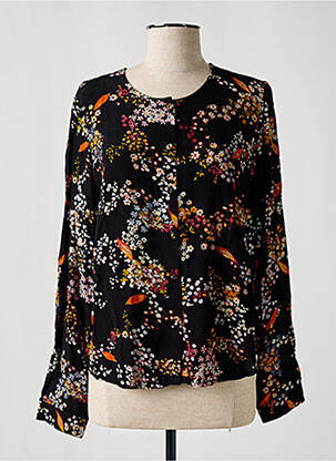 Cămașă imprimeu floral mâneci lungi negru SIGNATURE femeie