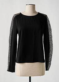 Bluză guler rotund mâneci lungi negru TEDDY SMITH femme