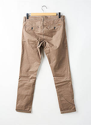 Pantalon chino țesătură poplin mărime normală maro TEDDY SMITH bărbat