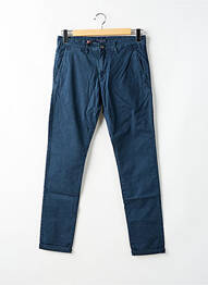 Pantalon chino țesătură poplin mărime normală albastru TEDDY SMITH homme