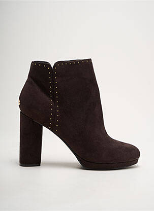 Botine/ghete închidere cu fermoar toc de 7 la 9 cm maro GUESS femeie