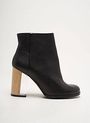 Botine/ghete material neted toc de 7 la 9 cm negru MIISTA femeie