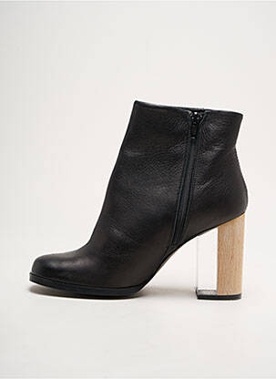 Botine/ghete material neted toc de 7 la 9 cm negru MIISTA femeie